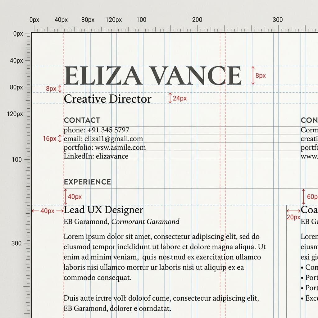 Precision layout alignment grid and spacing