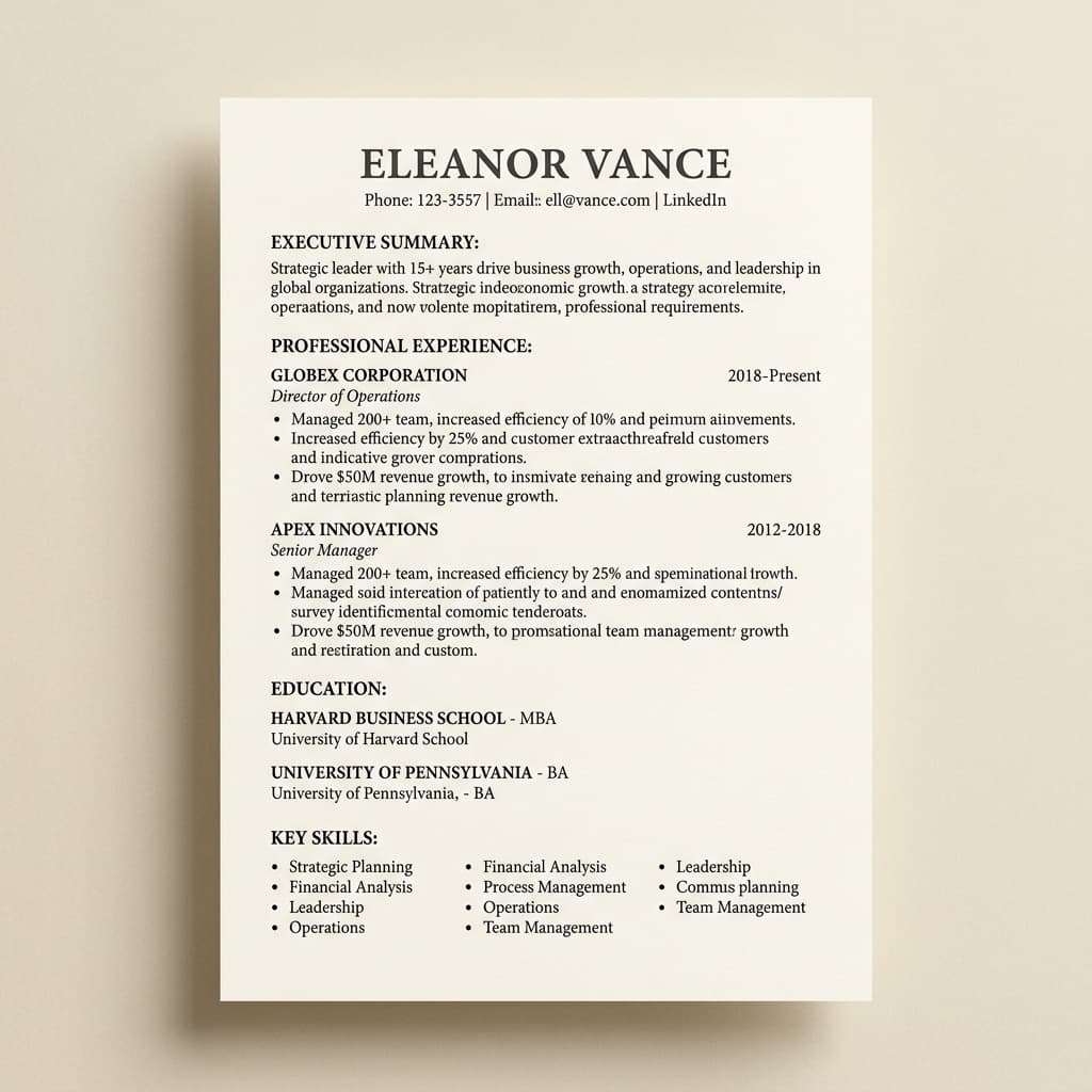 Resume template preview